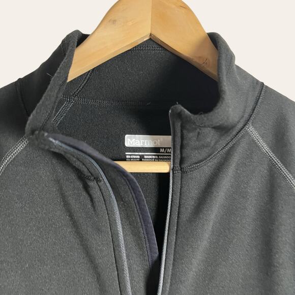 Marmot Stretch Fleece 1/2 Zip Black Pullover Sweatshirt Men’s Size M - Picture 2 of 9
